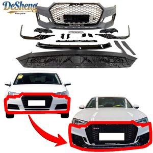 Matériel PP de haute qualité, pour <span class=keywords><strong>Audi</strong></span> A4, <span class=keywords><strong>S4</strong></span>, mise à niveau vers kit carrosserie RS4, pare-chocs avant, phares, calandre, spoiler avant. Facile à installer. - Product Image 1