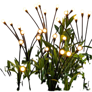 Lampes solaires LED en acier inoxydable en forme d'étoile, à faisceau de 360°, blanc chaud, pour jardin, patio, allée extérieure - Product Image 1
