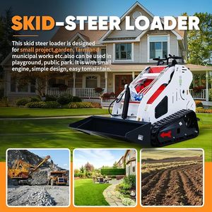 FREE SHIPPING !!! <b>Small</b> Cheap Skid Steer diesel Loader Crawler Wheel Mini Skid Steer Loader with Bucket Different Attachment - Product Image 6