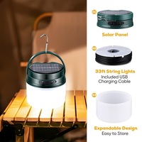 Lanterne solaire multifonctionnelle de camping avec lumière de nuit, type C, transformateur SOS, guirlande lumineuse suspendue 10m