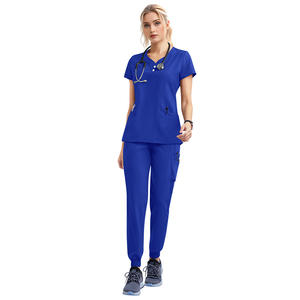 LOGOTIPO Personalizado Mujeres Secado rápido Belleza Spa Enfermera Conjuntos Doctor Enfermeras Dental Hospital Uniforme Conjuntos Top Jogger <span class=keywords><strong>Pantalones</strong></span> Scrubs Trajes - Product Image 6