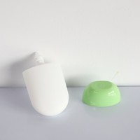 Flacon de crème solaire en PP en forme de capsule avec bouchon à vis, sans tube applicateur, flacon compressible inversé pour crème solaire et soins de la peau