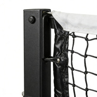 Filet de pickleball JH Pro avec roues, système de tension à manivelle, taille réglementaire de tournoi de 22 pieds, cadre robuste, terrain extérieur