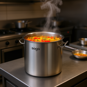 Olla de acero inoxidable Soga de 33L, gran capacidad, resistente, para catering, para sopas, guisos y cocción al fuego. - Product Image 2