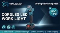 Lampe de travail LED sans fil professionnelle 21V, lampe torche rechargeable à moteur sans balais, tête pivotante à 90 degrés, poignée ergonomique