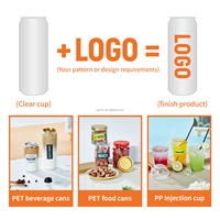 Bouteilles en plastique PET recyclé rondes transparentes jetables de 250 ml/330 ml/500 ml avec bouchon à clapet pour cola, lait, thé, café, jus, soda, eau