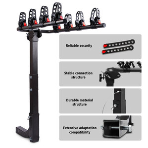 Usine directe vente entière fer acier fait <span class=keywords><strong>4</strong></span>-<span class=keywords><strong>vélos</strong></span> pliant <span class=keywords><strong>porte</strong></span>-<span class=keywords><strong>vélo</strong></span> <span class=keywords><strong>attelage</strong></span> montage arrière <span class=keywords><strong>porte</strong></span>-<span class=keywords><strong>vélo</strong></span> pour voitures - Product Image 4