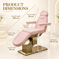 Fauteuil électrique pour soins du visage, inclinable et réglable, lit d'esthéticienne, chaise de spa pour les soins de beauté, salon de tatouage et de cils