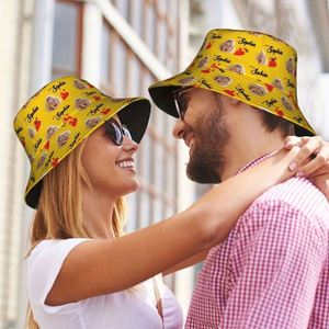 Bob personnalisé avec photo pour homme – Idéal pour l'été, la plage, les festivals, Halloween – Motif à carreaux et dessin animé pour usage quotidien - Product Image 4