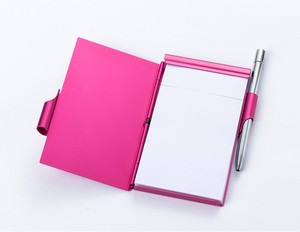 HK Promotional A7 Hardcover Pocket Notebook <strong>Mini</strong> Aluminum <strong>Metal</strong> Cover <strong>with</strong> Pen 60 Thermal-Bound Inner Pages - Product Image 1