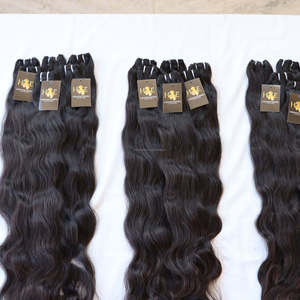 Mechones de pelo Natural sin procesar, cabello humano virgen 100%, cabello liso sin procesar, cutícula, indio, tejido - Product Image 3