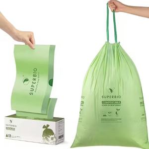 Bolsas de plástico biodegradables de almidón de maíz 100%, bolsas con cordón, bolsas de compras de supermercado, higiene ecológica, Comercial para el hogar - Product Image 1