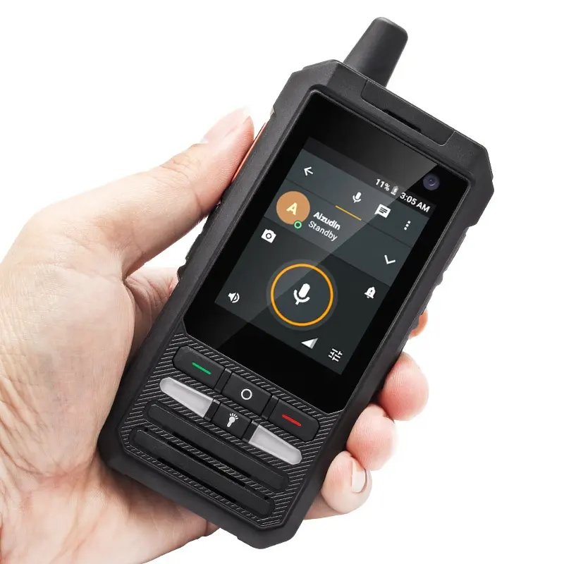 Real PTT Walkie Talkie Telefone 4G Rádio de Rede 100 Milhas Smartphone portátil de Longo Alcance Tela de 2.4 Polegadas