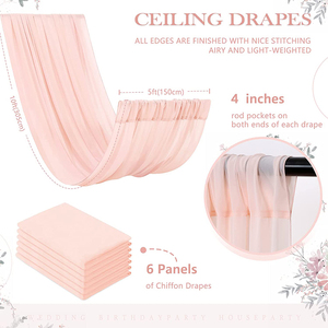 ม่านเพดานงานแต่งงานสีขาวสำหรับงานตกแต่งและงานปาร์ตี้-อุปกรณ์จัดงานแต่งงานสีขาวสว่างสง่างาม - Product Image 6