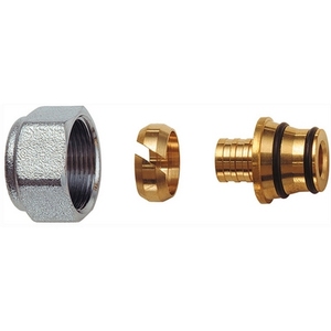 Kit di raccordi per tubi multistrato 24x19 con tappo cromato diametro 12x2 per sistemi HVAC - Product Image 1