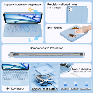 แป้นพิมพ์ทัชแพดอัจฉริยะใหม่คีย์บอร์ดมหัศจรรย์สำหรับ <span class=keywords><strong>iPad</strong></span> Air 11นิ้ว <span class=keywords><strong>iPad</strong></span> <span class=keywords><strong>Pro</strong></span> <span class=keywords><strong>iPad</strong></span> 11นิ้ว USB-C ไร้สาย10.9นิ้วติดตั้งง่ายแม่เหล็ก - Product Image 2