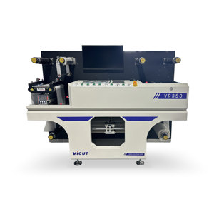 VR350 roll digital label die cutting machine high volume label finishing system with cold <b>laminate</b> and slitting - Product Image 1