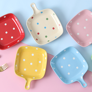 Bol à salade de fruits, bol à soupe, bol à riz en céramique Pok créatif avec poignée, pour étudiant, usage domestique, adorable et original - Product Image 1