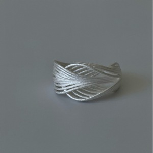 S925 Pure Silver Minimalist Woven <b>Ring</b> Three-Dimensional Line Ins Layered Niche Irregular Geometric <b>Opening</b> Inlay Setting <b>Ring</b> - Product Image 4