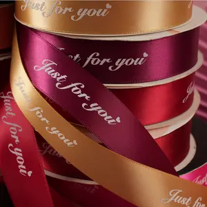 Gift Ribbon High Quality Satin Ribbon Size Customized Silk Ribbon Just For You Printed Ribbons For Decoration Gift Wrapping Wedding