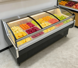 Vitrine réfrigérée à verre incurvé avec réfrigérant écologique R290 et revêtement intérieur en acier inoxydable pour la présentation de viande et de poisson en magasin de proximité - Product Image 5
