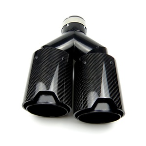Embouts de silencieux d'échappement universels, en acier inoxydable, noir, 1 paire, double Fiber de carbone, Performance <span class=keywords><strong>M</strong></span>, pour BMW - Product Image 2