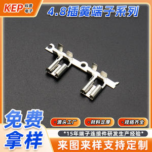 Terminal de Desconexión Rápida de 4.8mm con Resorte, Conector de Cableado de Cobre Puro de Inserción Macho-Hembra de 2 Polos - Product Image 4