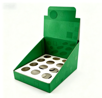 Support de présentation de comptoir en carton mat de couleur unie, boîte à découpe ronde pour bouteilles et capsules cosmétiques