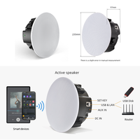 Haut-parleur de plafond actif de haute qualité avec Airplay, Multiroom, Wifi, Bluetooth, Aux, USB – Enceintes encastrables pour la maison, le bureau et les salles de conférence
