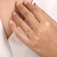 Bague LYBURCHI en argent sterling 925 plaqué or 18 carats, motif vague, minimaliste, géométrique, sculpturale, bijou statement