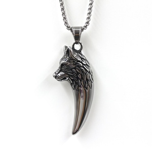 Collar con Colgante de Dientes de Cabeza de Lobo Vikingo para Niño, Regalo de Cumpleaños, Amuleto Animal, Joyería Punk para Hombre - Product Image 2