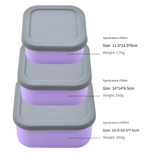 Silicone Heatable Fresh-Keeping Food Grade 800-1000ml Food Storage Box Portable Square Simplicity Lunch Boxes Kitchen Containers - Product Image 5
