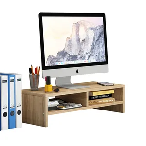 DIY Wooden Desktop Monitor Printer Riser Stand - Office Desk Organizer Storage Stand Shelf for Laptop Computer, Screen Holder