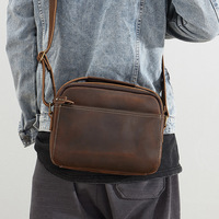 Haut de gamme hommes bandoulière peau de vache sac à bandoulière véritable Crazy Horse cuir personnalisé couche supérieure peau de vache facteur sac de messager