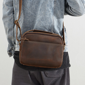 <span class=keywords><strong>Borsa</strong></span> a tracolla da uomo di fascia alta in pelle di vacchetta vera e propria in pelle di cavallo pazzo, <span class=keywords><strong>borsa</strong></span> Messenger da <span class=keywords><strong>postino</strong></span> - Product Image 4