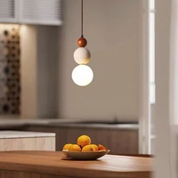 Lampe suspendue vintage pour chambre à coucher, salle à manger, style rétro en pierre jaune, design Wabi-Sabi, pour bar, comptoir, îlot, table à thé