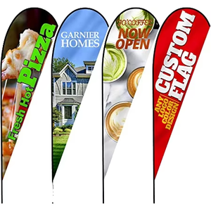 Высококачественный двухсторонний Печатный пользовательский каплевидный флаг с перьями для наружной рекламы и маркетинговых кампаний - Product Image 1