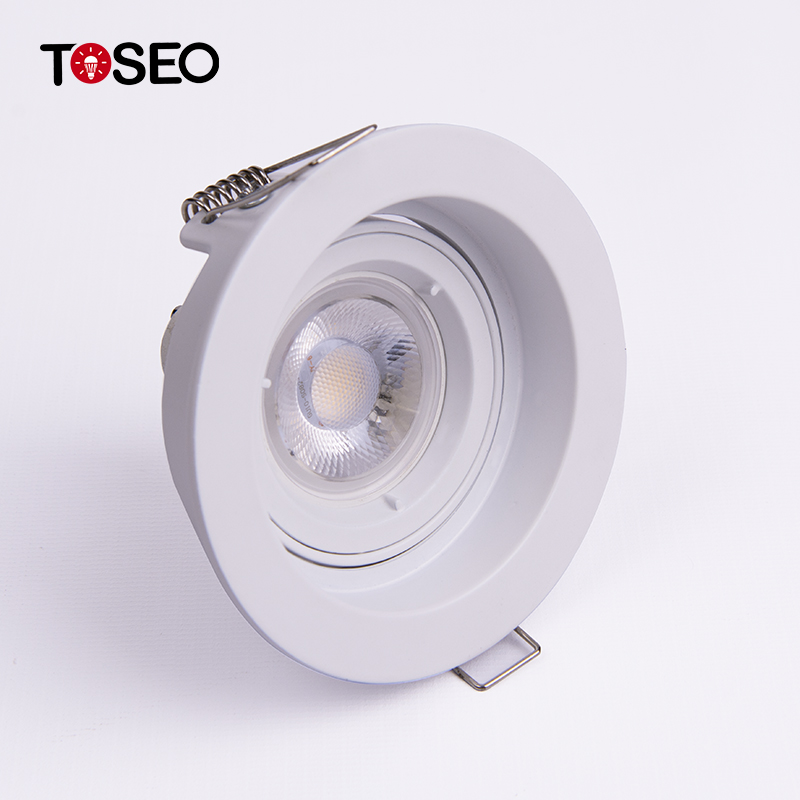 Apartment Recessed Cob Downlight GU5.3 Round Black Adjustable LED Down Light