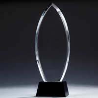 Trophée d'impression couleur du prix d'entreprise commémoratif en cristal créatif personnalisé Trophée en cristal forme de pétale