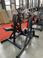 Máquina de remo sentado profesional de acero con carga de placas, entrenador de espalda de alta resistencia con características de seguridad para uso comercial en gimnasios
