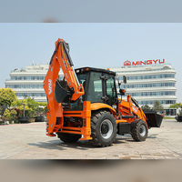 Backhoe Loader Mingyu yang Tangguh, Excavator Loader Dua-dalam-Satu dengan Mesin Handal, Tersedia dalam Stok