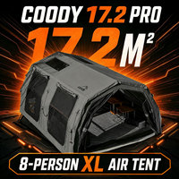 Tente pneumatique familiale Coody 17.2 Familia Pro - Gris, tente pneumatique familiale de luxe pour toutes les saisons, grande tente de camping facile à installer