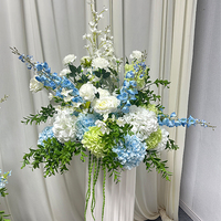 Boule de fleurs artificielles d'hortensia bleu et blanc, vente en gros, best-seller, pour décoration de mariage, centres de table et décorations d'allée