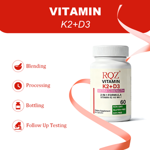 ויטמין K2 (MK-7) + <span class=keywords><strong>D3</strong></span> גומי עוצמה נוספת 60 יחידות ללא הנדסה גנטית למבוגרים ללא גלוטן וללא סויה תוסף תזונה 2 ב-<span class=keywords><strong>1</strong></span> |   OEM/ODM מותג פרטי - Product Image 4