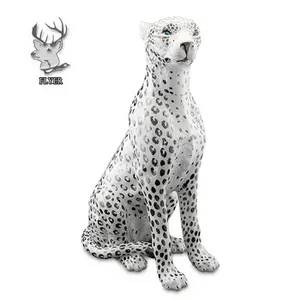 Resina de fibra de vidrio de leopardo estatua