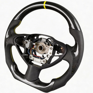 Volant de course <span class=keywords><strong>sport</strong></span> FEIXIANG à 3 branches en cuir véritable et fibre de carbone, compatible <span class=keywords><strong>Infiniti</strong></span> Nissan, forme D, fond plat, modifié - Product Image 3