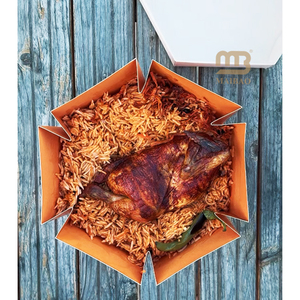 Caja de Embalaje Plegable para Pollo BBQ Mandi, Diseño Nuevo, Caja para Arroz con Pechuga Ahumada, Contenedor de Comida para Llevar con Tapa para Mandi Árabe de Cordero - Product Image 1