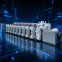 Nouvelle presse flexographique horizontale entièrement automatique FENGMING 6 couleurs pour l'impression d'étiquettes/cartes en film plastique laminé UV