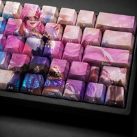 Ensemble de touches de clavier personnalisées LOL Seraphine, 68 touches, impression latérale, PBT, sublimation par transfert, pour clavier mécanique de jeu, vente en gros OEM