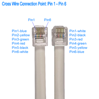 Cable Telefónico Plano CAT 3 RJ12 6P6C de 3 Metros, Color Negro